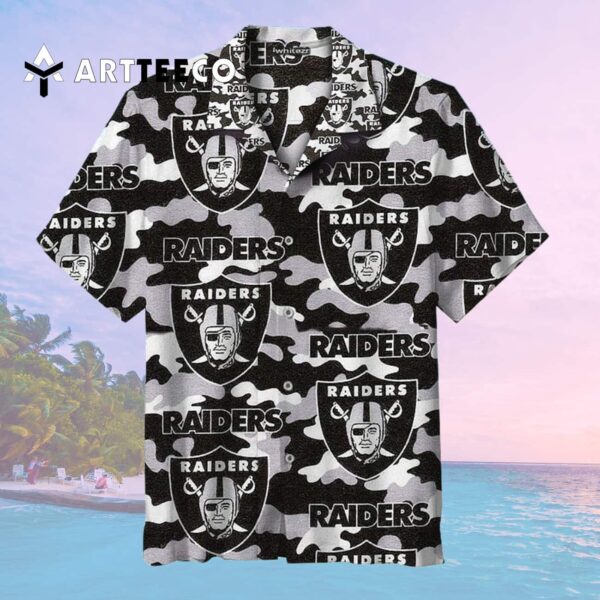 Las Vegas Raiders Camo For Fans Hawaiian Shirt 2