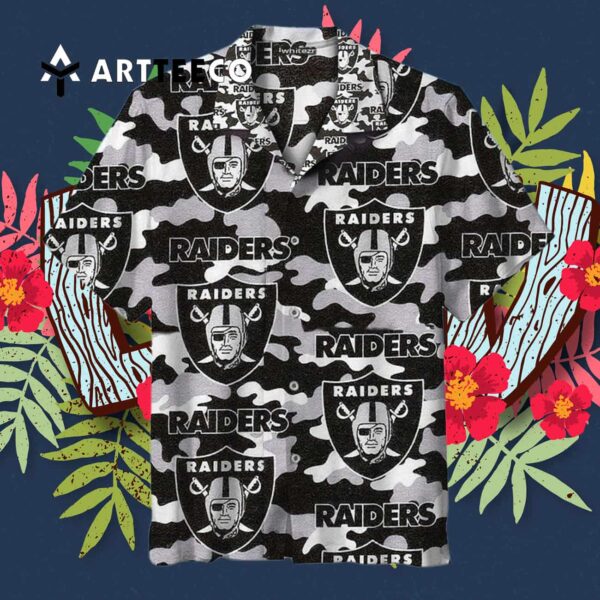 Las Vegas Raiders Camo For Fans Hawaiian Shirt 3