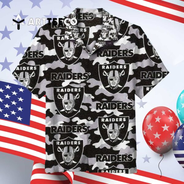 Las Vegas Raiders Camo For Fans Hawaiian Shirt 4