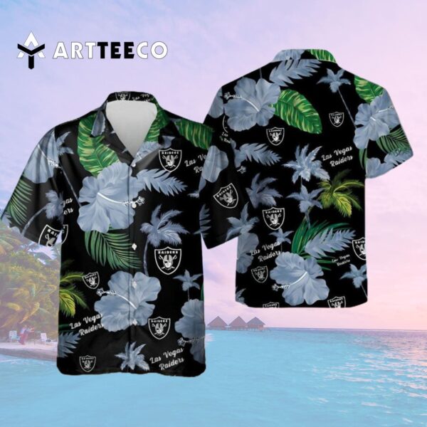 Las Vegas Raiders Color Hibiscus Hawaiian Shirt 2