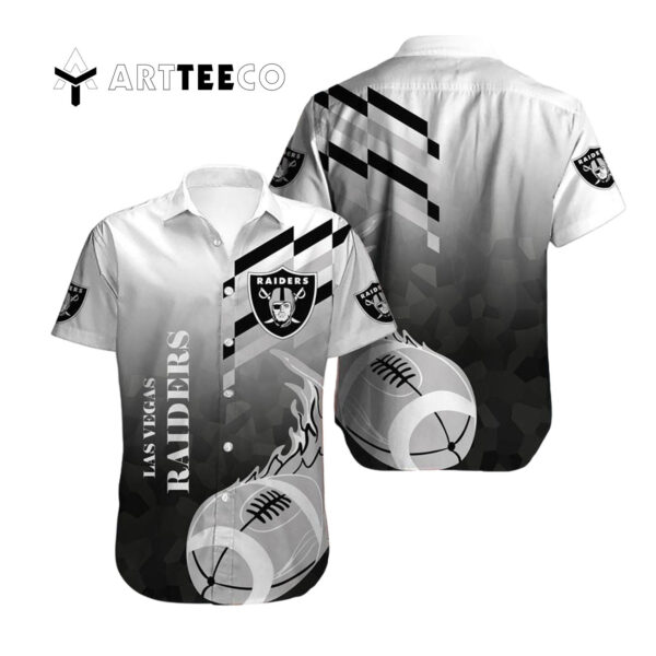 Las Vegas Raiders Fire Ball Hawaiian Shirt 1