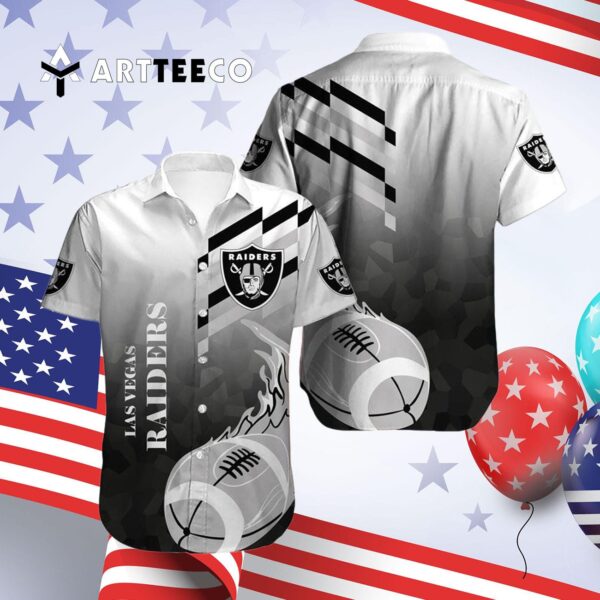 Las Vegas Raiders Fire Ball Hawaiian Shirt 4