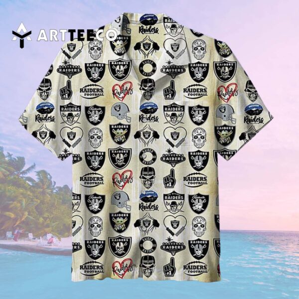 Las Vegas Raiders Football Logo Hawaiian Shirt 2