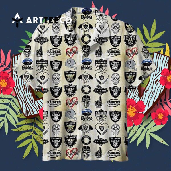 Las Vegas Raiders Football Logo Hawaiian Shirt 3