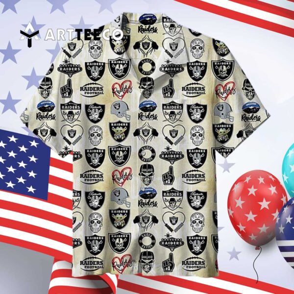 Las Vegas Raiders Football Logo Hawaiian Shirt 4