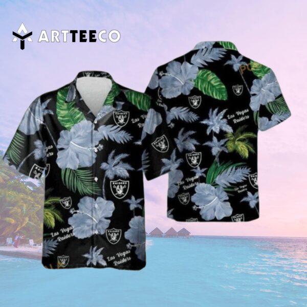 Las Vegas Raiders Hibiscus Flower Aloha Hawaiian Shirt 2
