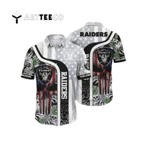 Las Vegas Raiders Skull Halloween Hawaiian Shirt 1