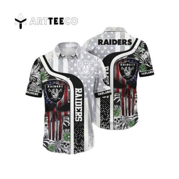Las Vegas Raiders Skull Halloween Hawaiian Shirt 1