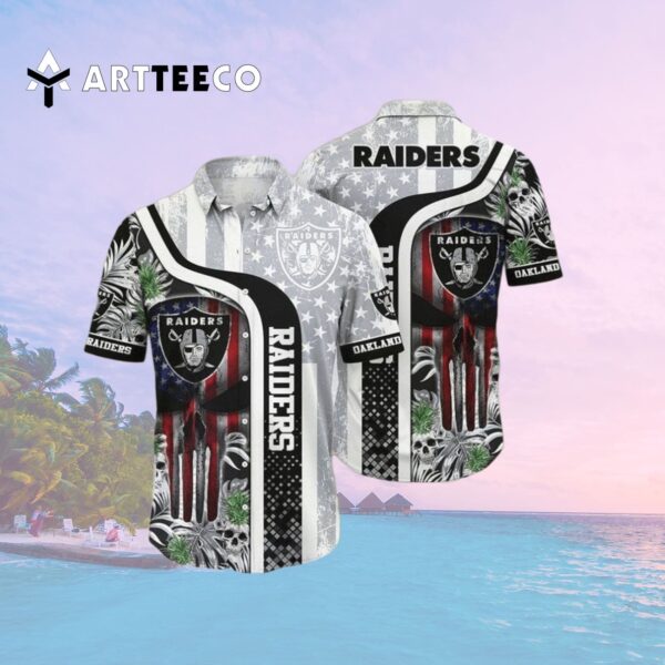 Las Vegas Raiders Skull Halloween Hawaiian Shirt 2