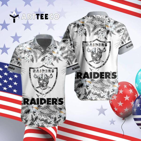 Las Vegas Raiders Special Floral Tropical Team Hawaiian Shirt 4