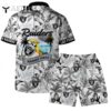 Las Vegas Raiders Team Logo Pattern Parrot Beach Hawaiian Shirt and Shorts Set
