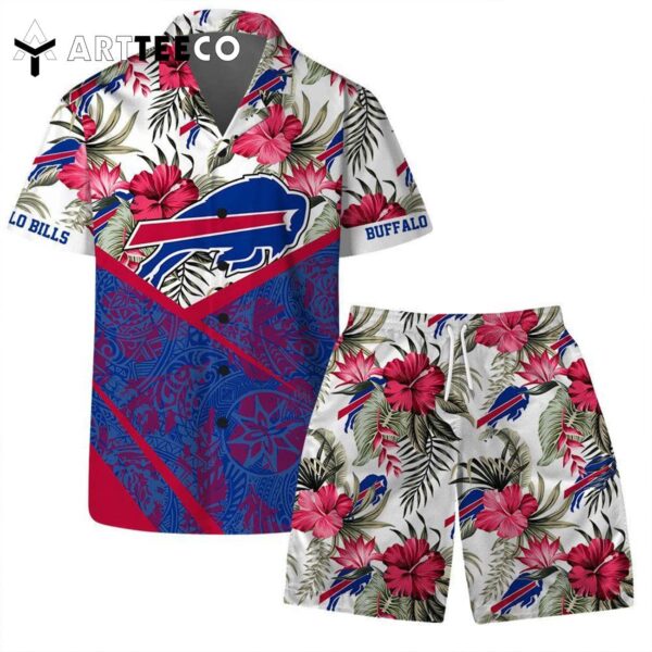 Lets Go Buffalo Bills Team Logo Pattern Hawaiian Shirt and Shorts Set