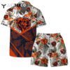Lets Go Chicago Bears Team Logo Pattern Hawaiian Shirt and Shorts Set