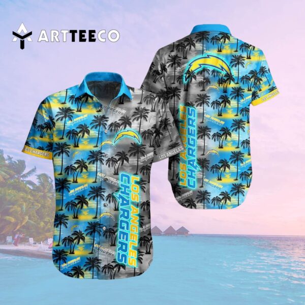 Los Angeles Chargers Aloha Flowers V2 Hawaiian Shirt 2