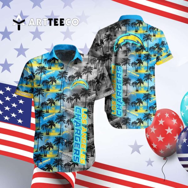 Los Angeles Chargers Aloha Flowers V2 Hawaiian Shirt 4