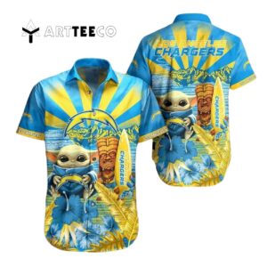 Los Angeles Chargers Baby Yoda Hawaiian Shirt 1