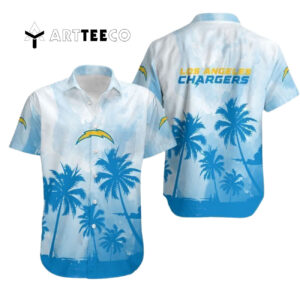 Los Angeles Chargers Coconut Trees Nfl Hawaiian Shirt 1