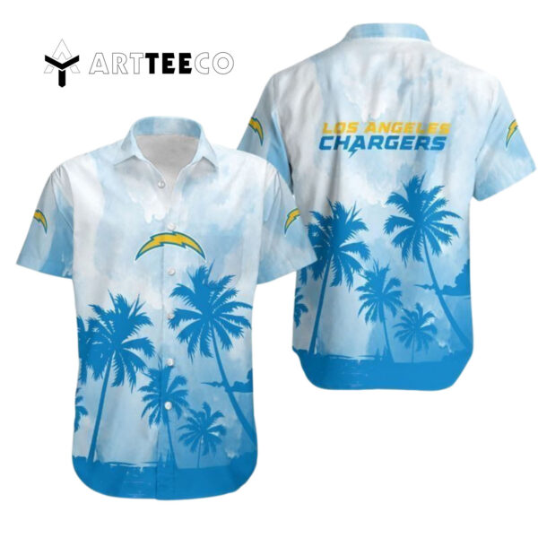 Los Angeles Chargers Coconut Trees Nfl Hawaiian Shirt 1