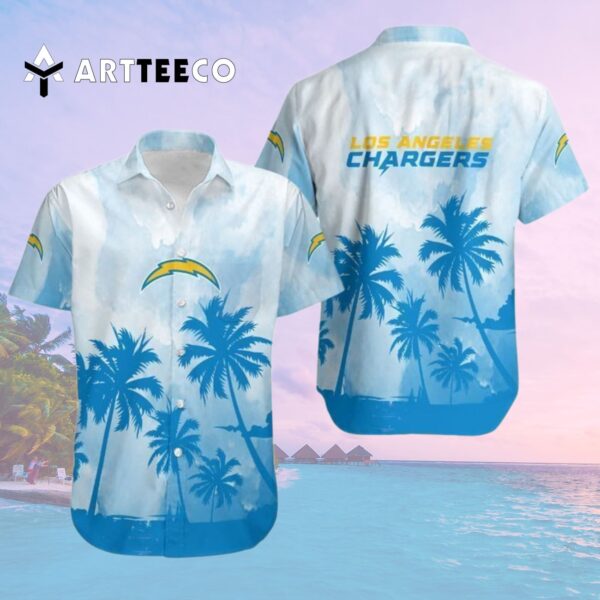 Los Angeles Chargers Coconut Trees Nfl Hawaiian Shirt 2