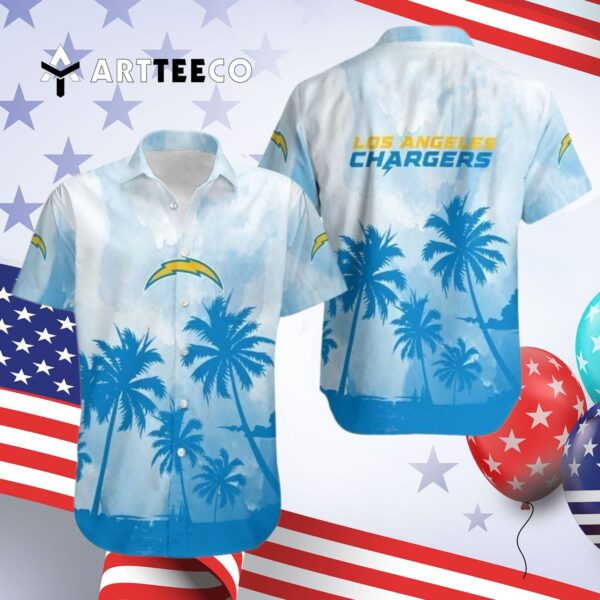 Los Angeles Chargers Coconut Trees Nfl Hawaiian Shirt 4