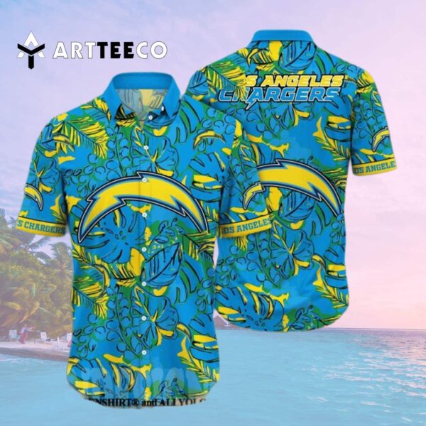 Los Angeles Chargers Flower Classic Hawaiian Shirt 2