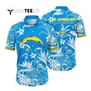 Los Angeles Chargers Flower Unisex Hawaiian Shirt 1