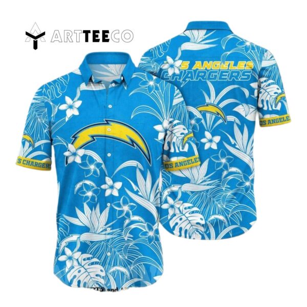 Los Angeles Chargers Flower Unisex Hawaiian Shirt 1