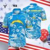 Los Angeles Chargers Flower Unisex Hawaiian Shirt 4