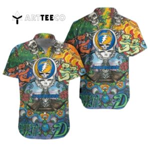 Los Angeles Chargers Grateful Dead Nfl Hawaiian Shirt 1