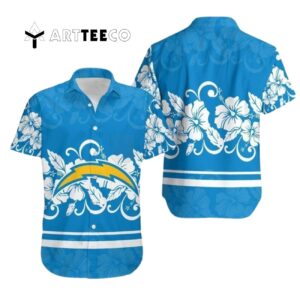 Los Angeles Chargers Hibiscus Flowers Hawaiian Shirt 1