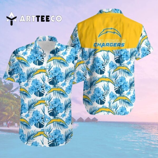 Los Angeles Chargers Hibiscus Flowers V1 Hawaiian Shirt 2