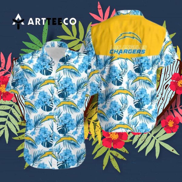 Los Angeles Chargers Hibiscus Flowers V1 Hawaiian Shirt 3