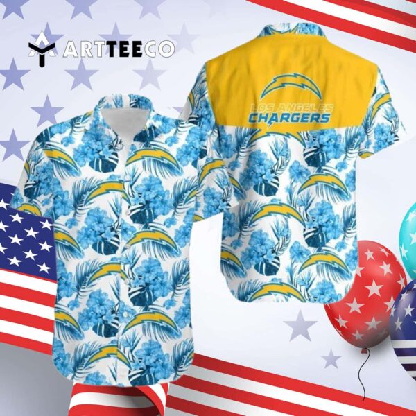 Los Angeles Chargers Hibiscus Flowers V1 Hawaiian Shirt 4