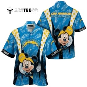Los Angeles Chargers Nfl Mickey Mouse Hawaiian Shirt 1