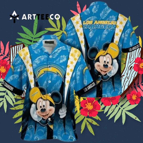 Los Angeles Chargers Nfl Mickey Mouse Hawaiian Shirt 3