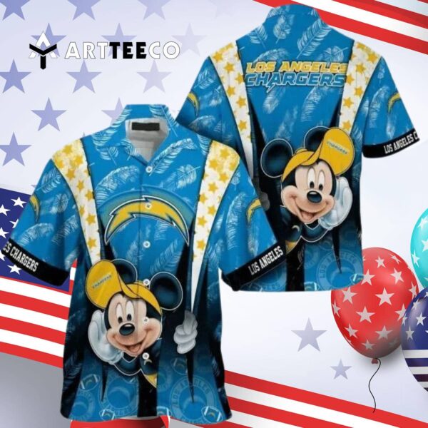 Los Angeles Chargers Nfl Mickey Mouse Hawaiian Shirt 4