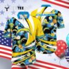 Los Angeles Chargers Ocean Waves Aloha Hawaiian Shirt 4