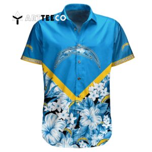 Los Angeles Chargers Short Floral Hawaiian Shirt 1