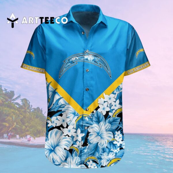Los Angeles Chargers Short Floral Hawaiian Shirt 2