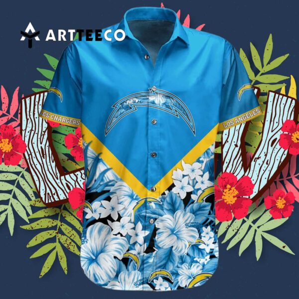 Los Angeles Chargers Short Floral Hawaiian Shirt 3