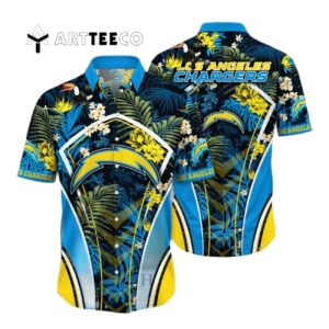 Los Angeles Chargers Straw Hats Aloha Hawaiian Shirt 1