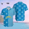 Los Angeles Chargers Stripes And Skull Hawaiian Shirt 2