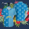 Los Angeles Chargers Stripes And Skull Hawaiian Shirt 3