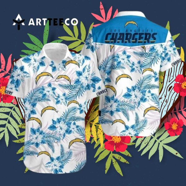 Los Angeles Chargers Summer Aloha Hawaiian Shirt 3
