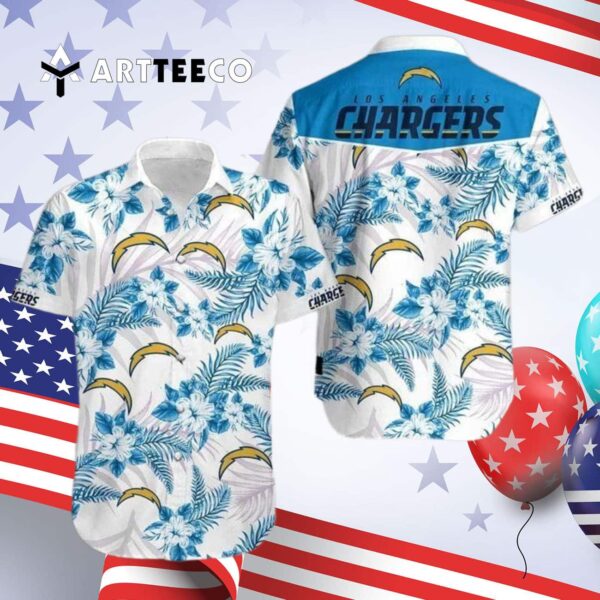 Los Angeles Chargers Summer Aloha Hawaiian Shirt 4