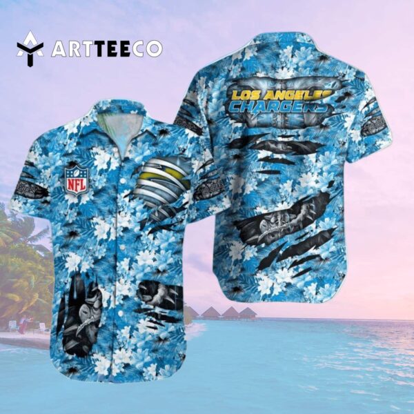 Los Angeles Chargers Summer Art Hawaiian Shirt 2