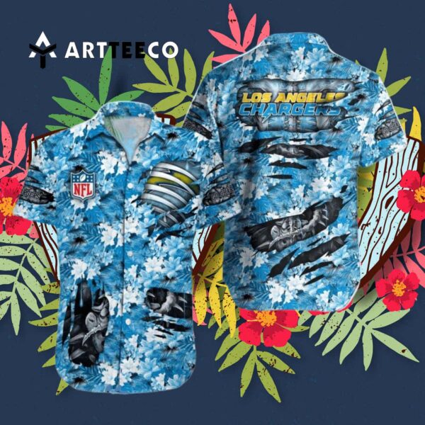 Los Angeles Chargers Summer Art Hawaiian Shirt 3