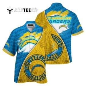 Los Angeles Chargers Summer Blue Gold Hawaiian Shirt 1