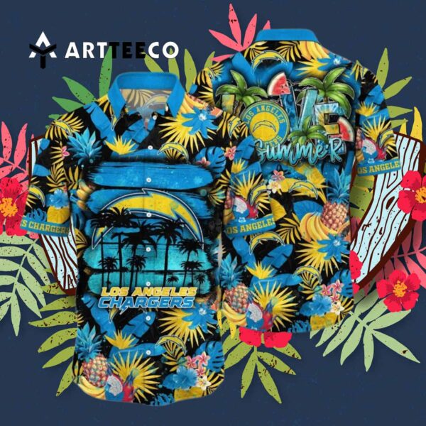 Los Angeles Chargers Summer Colorful Hawaiian Shirt 3
