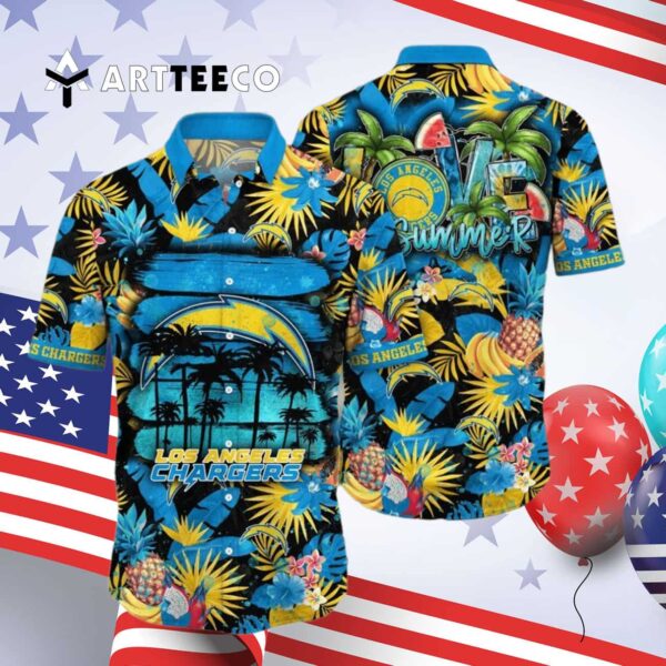 Los Angeles Chargers Summer Colorful Hawaiian Shirt 4